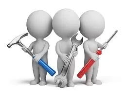 animated characters holding tools